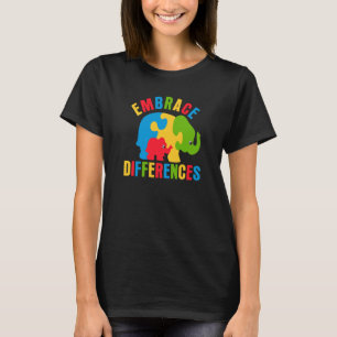Camiseta Retro Abraça Diferenças Homens Mulheres Elefantes 