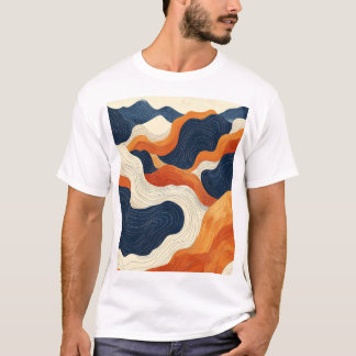 Camiseta Retro Abstract Topographic Contour Line Art Vintag
