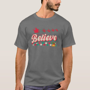 Camiseta Retro Acredita Papais noeis de Natal acreditam no 