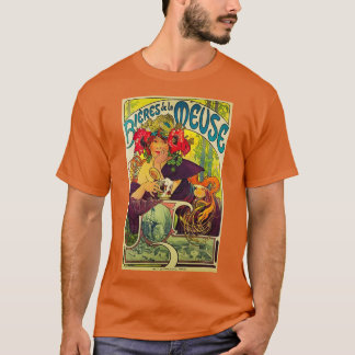 Camiseta retro ad Bieres de la Meuse Alphonse Mucha