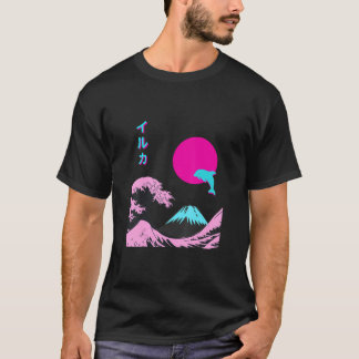 Camiseta Retrô Aestético Iruka Com Escrevendo Japonês