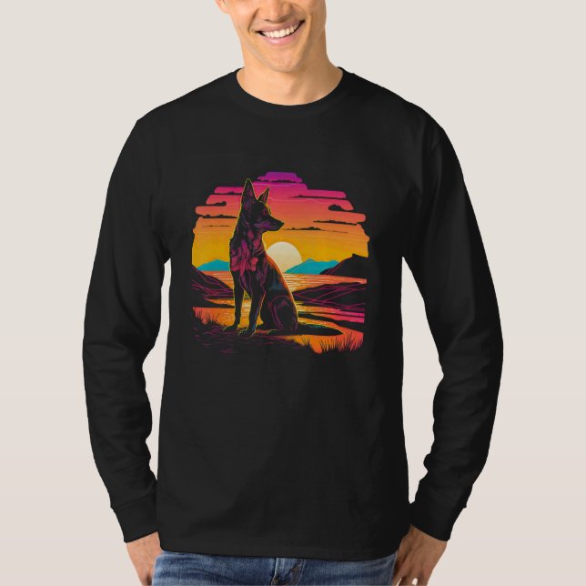 Camiseta Retro Aesthetic Australian Kelpie dog (Frente)