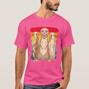 Camiseta Retro Africa Zoo Animal Cute Meerkat