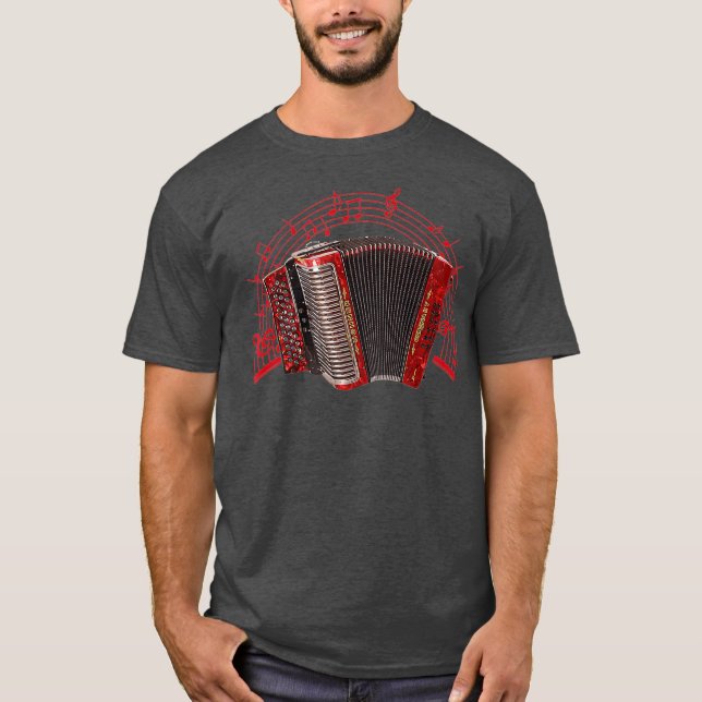 Camiseta Retro Air Accordion Player Choir Musical Men (Frente)