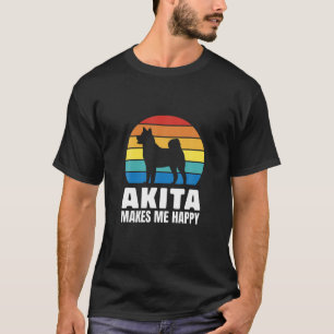 Camiseta Retro Akita Inu Cachorro Mãe Pai Cachorro Vintage