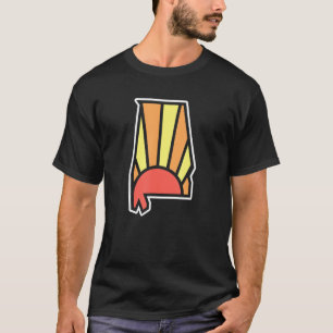 Camiseta Retro Alabama State Outline Sunset Adventure
