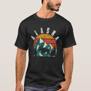 Camiseta Retro Alasca Montanhas Selvagens