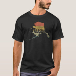 Camiseta Retro Alaska Sunset State Map Vintage