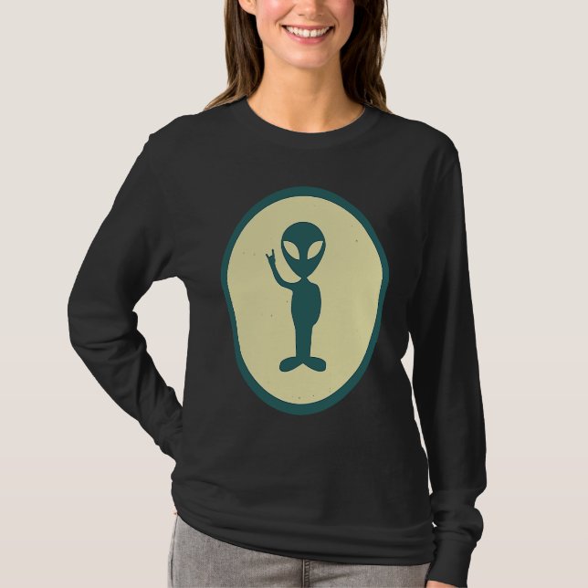 Camiseta Retro Alien Vintage UFO (Frente)