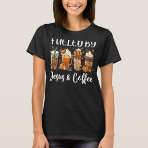 Camiseta Retro Alimentado Por Pumpkin Spice E Jesus Café Pu