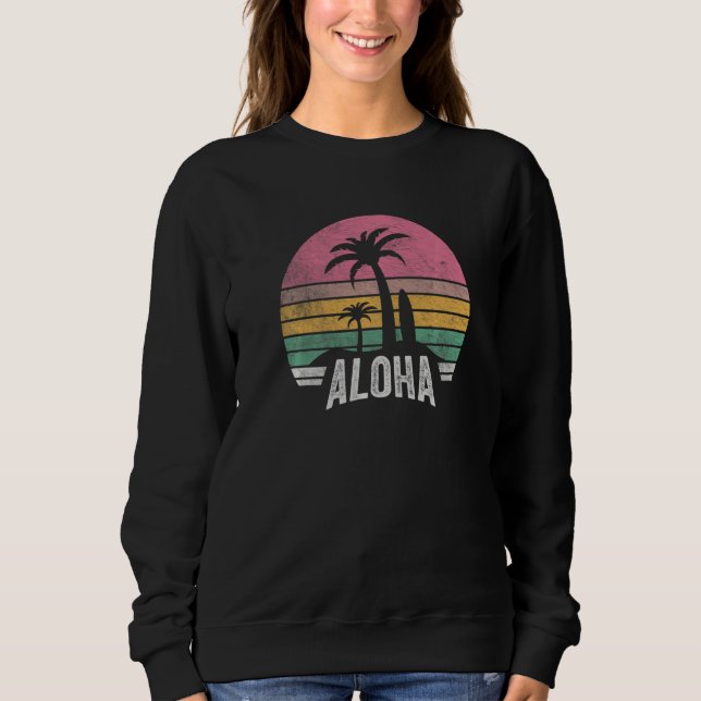 Camiseta Retro Aloha Hawaii Ilha Hawaii Surf Palm Beach (Frente)