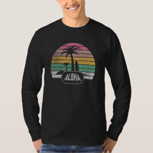 Camiseta Retro Aloha Hawaii Ilha Hawaii Surf Palm Beach