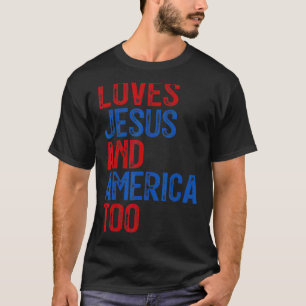 Camiseta Retro ama Jesus e América a Deus, cristão 4t
