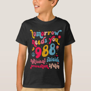 Camiseta Retro Amanhã Precisa De 988 Para A Prevenção Do Su