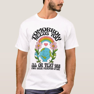 Camiseta Retro Amanhã Precisa De 988 Para A Prevenção Do Su