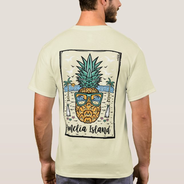 Camiseta Retro Amelia Island Beach em ambos os lados (Verso)