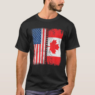 Camiseta Retro-American Maple Leaf Canadian Flag America Ca