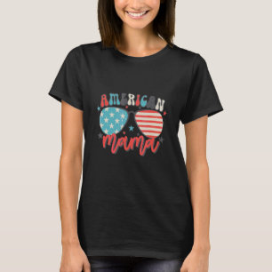 Camiseta Retro-americana Mamãe 4 de julho submetendo todas 