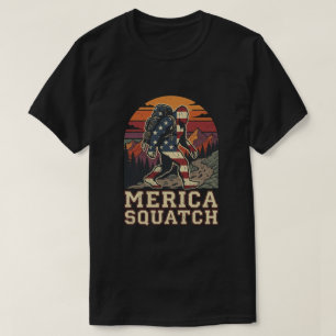 Camiseta Retro Americano Pé-grande Sasquatch Natureza