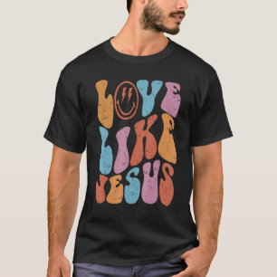 Camiseta Retro Amor Como Jesus Cristo Religioso Cristão Fé