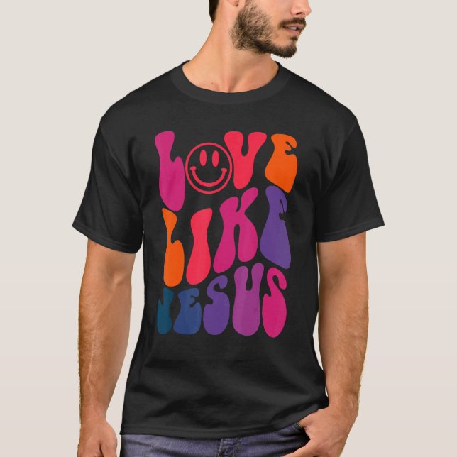 Camiseta Retro Amor Como Jesus Deus Religioso Palavra Crist (Frente)
