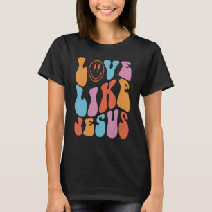 Camiseta Retro Amor Como Jesus Sorrindo Rosto Cristão Relig