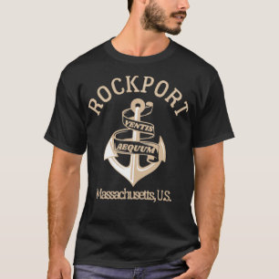Camiseta Retro Anchor Rockport Massachusetts Texto Vi Tan