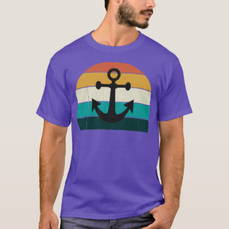 Camiseta Retro Anchor Sunset Sea Family Cruzeiro Amor Barco