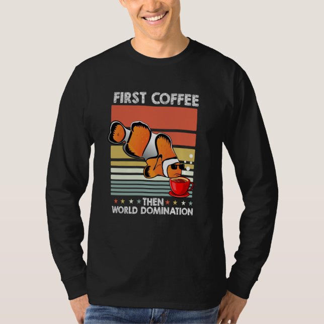 Camiseta Retro Anemonefish Sunglasses Coffee  Vintage Clown (Frente)