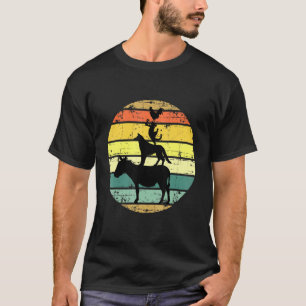 Camiseta Retro Animais De Exploração Empilhados Vintage Cor