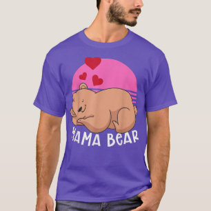 Camiseta Retro Animal Mãe Família Urso Mamãe Urso Bonito Ma