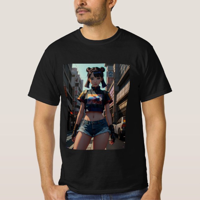Camiseta Retro Anime Ruas Tóquio (Frente)