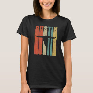 Camiseta Retro Anos 70 Austin Silhueta Longhorn Vi