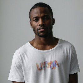 Camiseta Retro anos 80 Utopia Colorida Letra à Mão