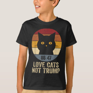 Camiseta Retro Anti Trump 86 47 Amor Gatos Não Tru