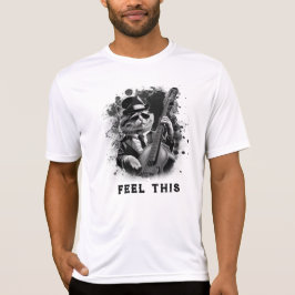 Camiseta *~* Retro AP91 Bass Guitar Player Music Cat