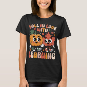 Camiseta Retro Apaixona-Se Por Aprender Abóbora De Outono