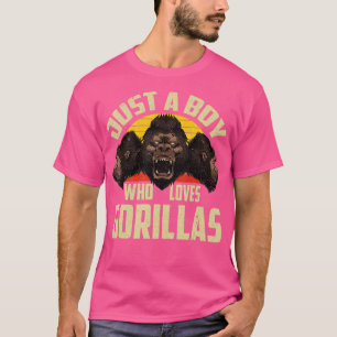 Camiseta Retro Ape Zoo Animal Gorilla Lover Boys Monkey Gor