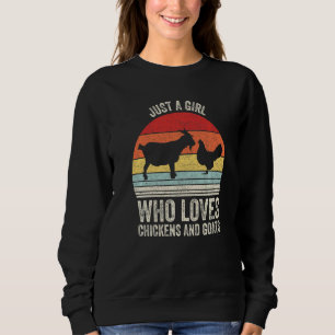 Camiseta Retro Apenas Uma Garota Que Ama Galinhas E Cabras 