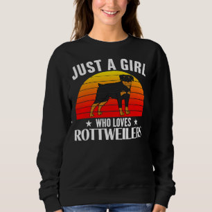 Camiseta Retro Apenas Uma Menina Que Ama Rottweilers 21