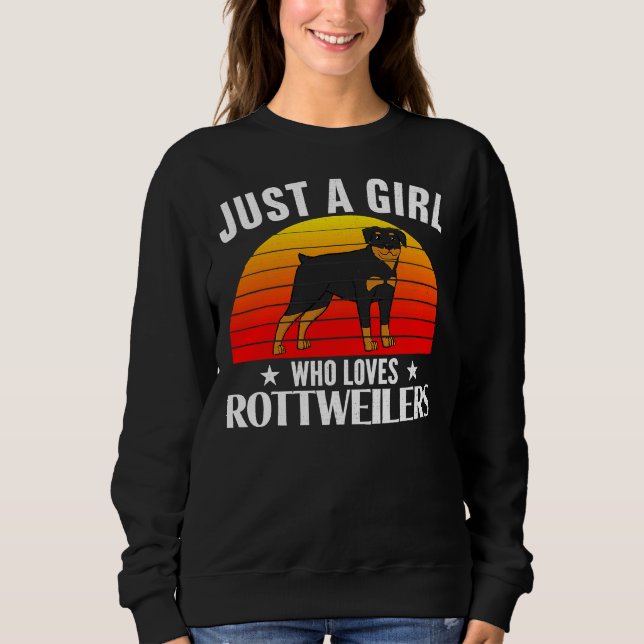 Camiseta Retro Apenas Uma Menina Que Ama Rottweilers 21 (Frente)