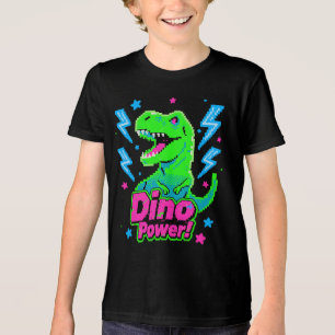 Camiseta Retro Arcade Dino Power Pixel T-Rex