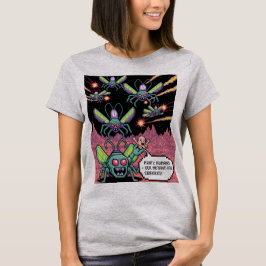 Camiseta Retro Arcade Manti Aliens Pixel Art - Funny Defend