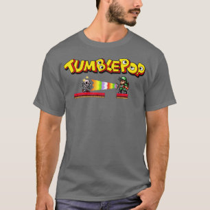 CAMISETA RETRO ARCADE TUMBLEPOP PIXEL ART ILUSTRAÇÃO