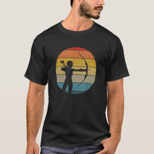 Camiseta Retro Archery Mulher Arco Caça Sunset