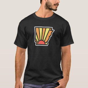 Camiseta Retro Arkansas State Outline Sunset Adventure