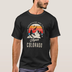 Camiseta Retro As Montanhas Estão Chamando Aspen Colorado B
