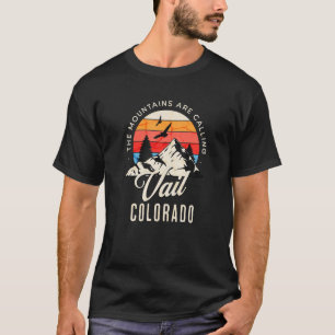 Camiseta Retro As Montanhas Estão Chamando Vail Colorado Bi
