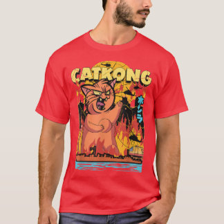 Camiseta Retro Asia Otaku Grunge Japão Monster Cat Kanij Ca