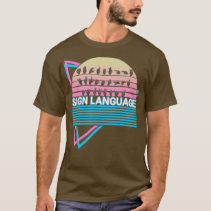 Camiseta Retro ASL de linguagem de sinais